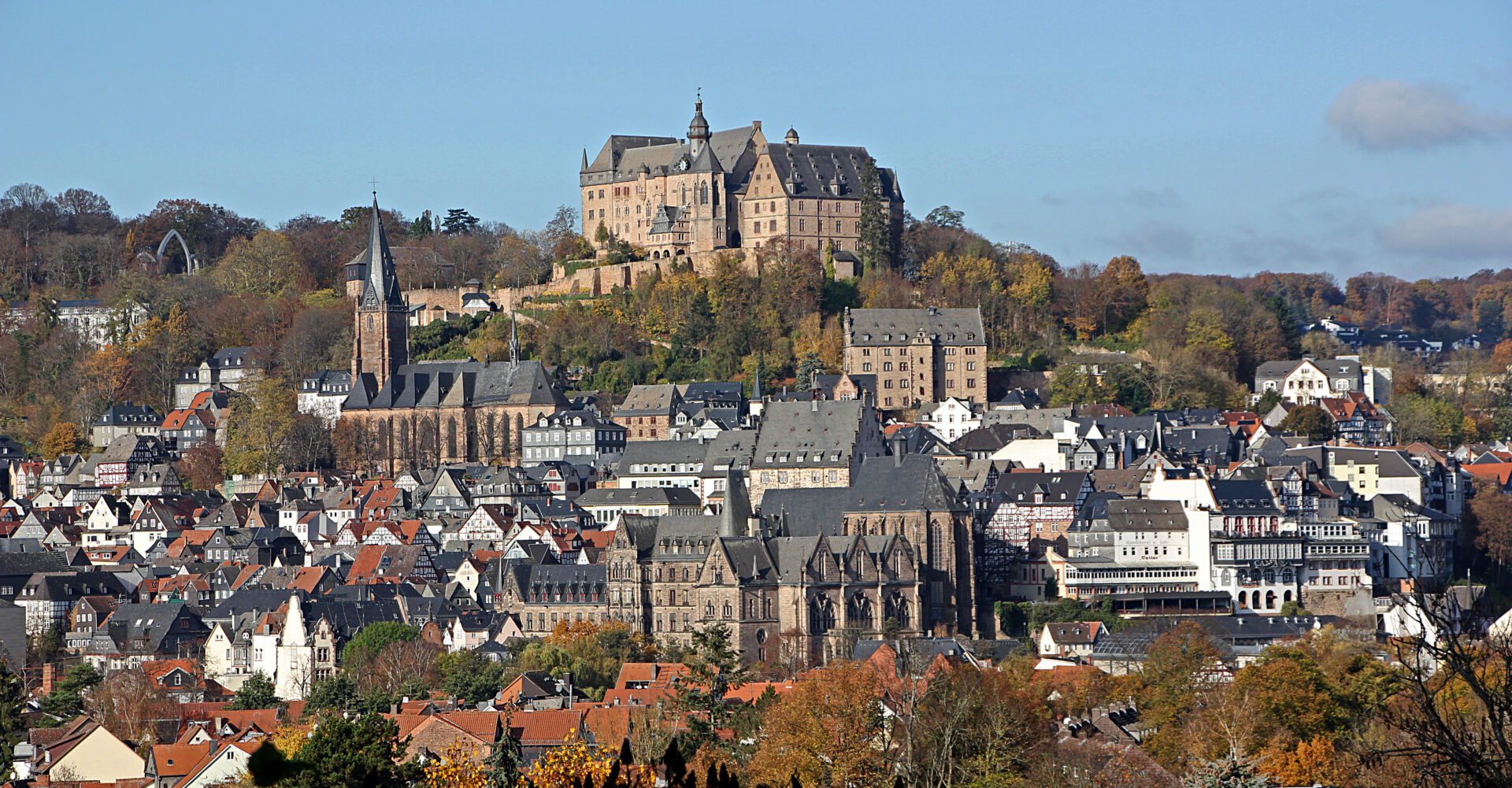 Marburg Blick auf die Oberstadt in Marburg